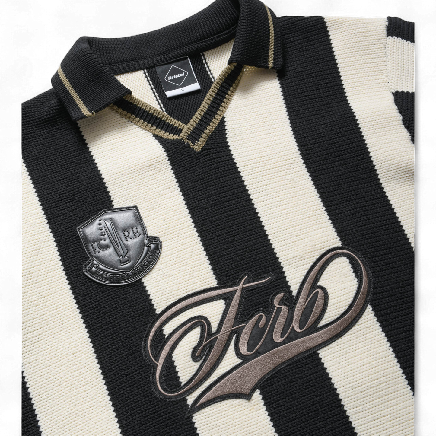 F.C REAL BRISTOL STRIPE KNIT SHIRT