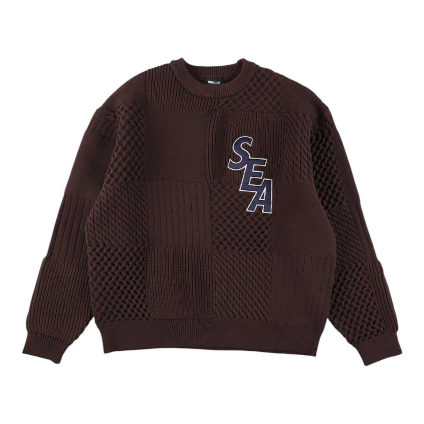 WIND AND SEA PATCHWORK KNIT SWEATER