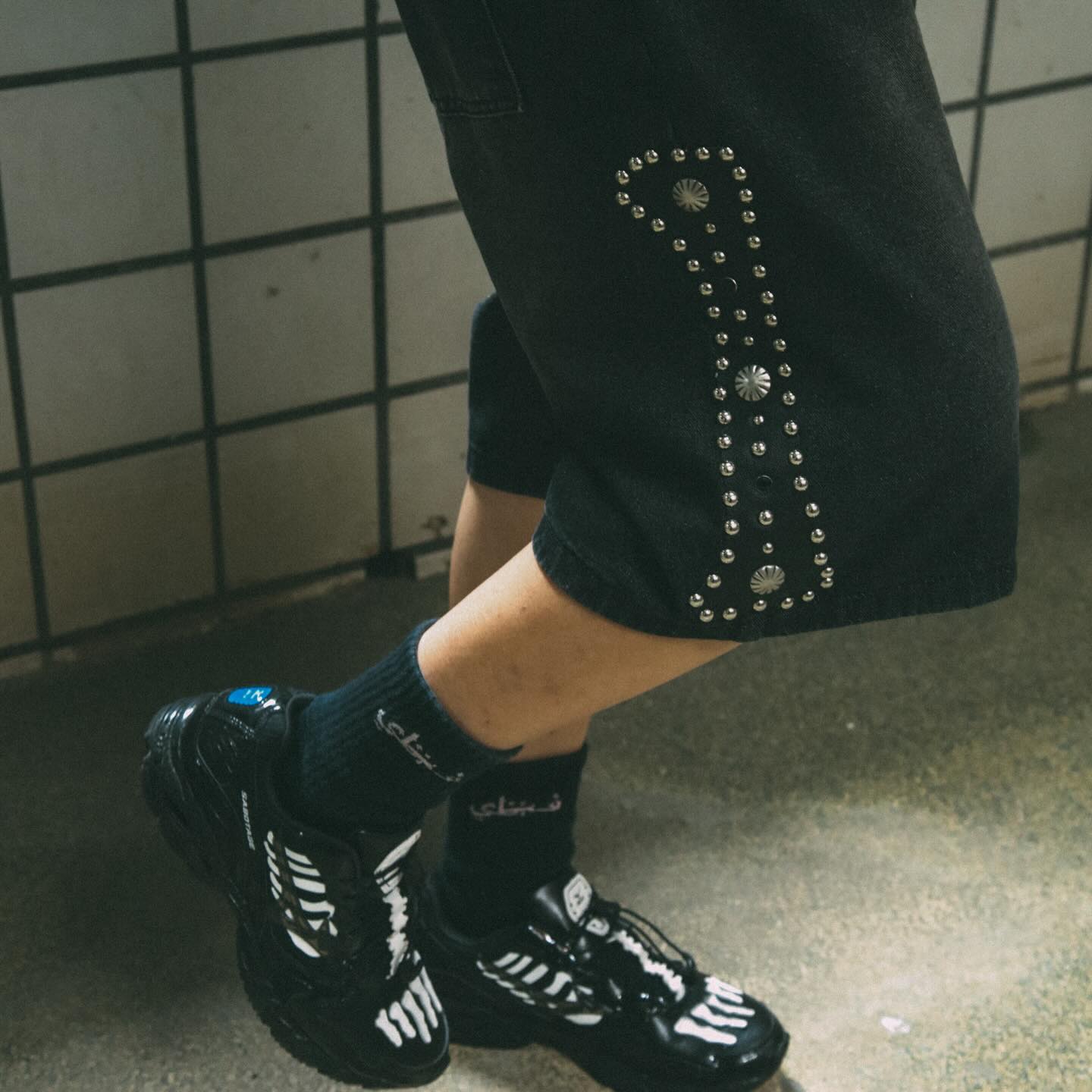 Sabotage Studded Bones Jorts