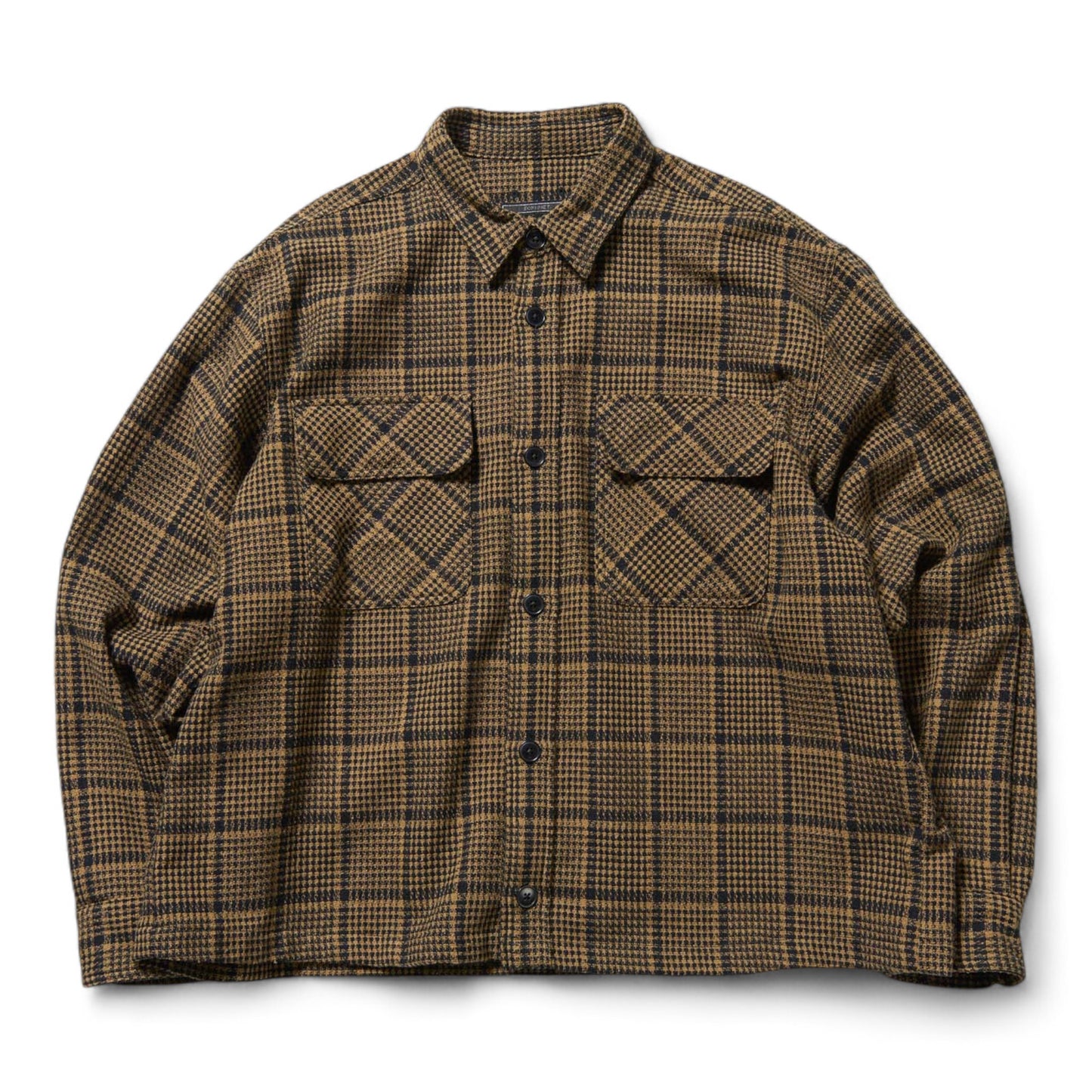 SOPHNET. TWEED COTTON CHECK CPO SHIRT