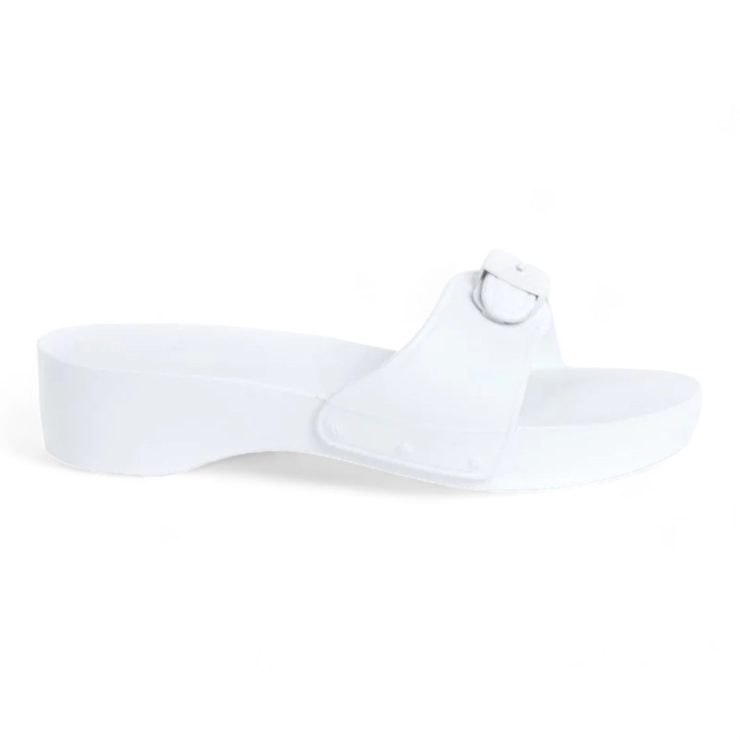 SCHOLL MULES OFF WHITE PESCURA HEEL AQUA