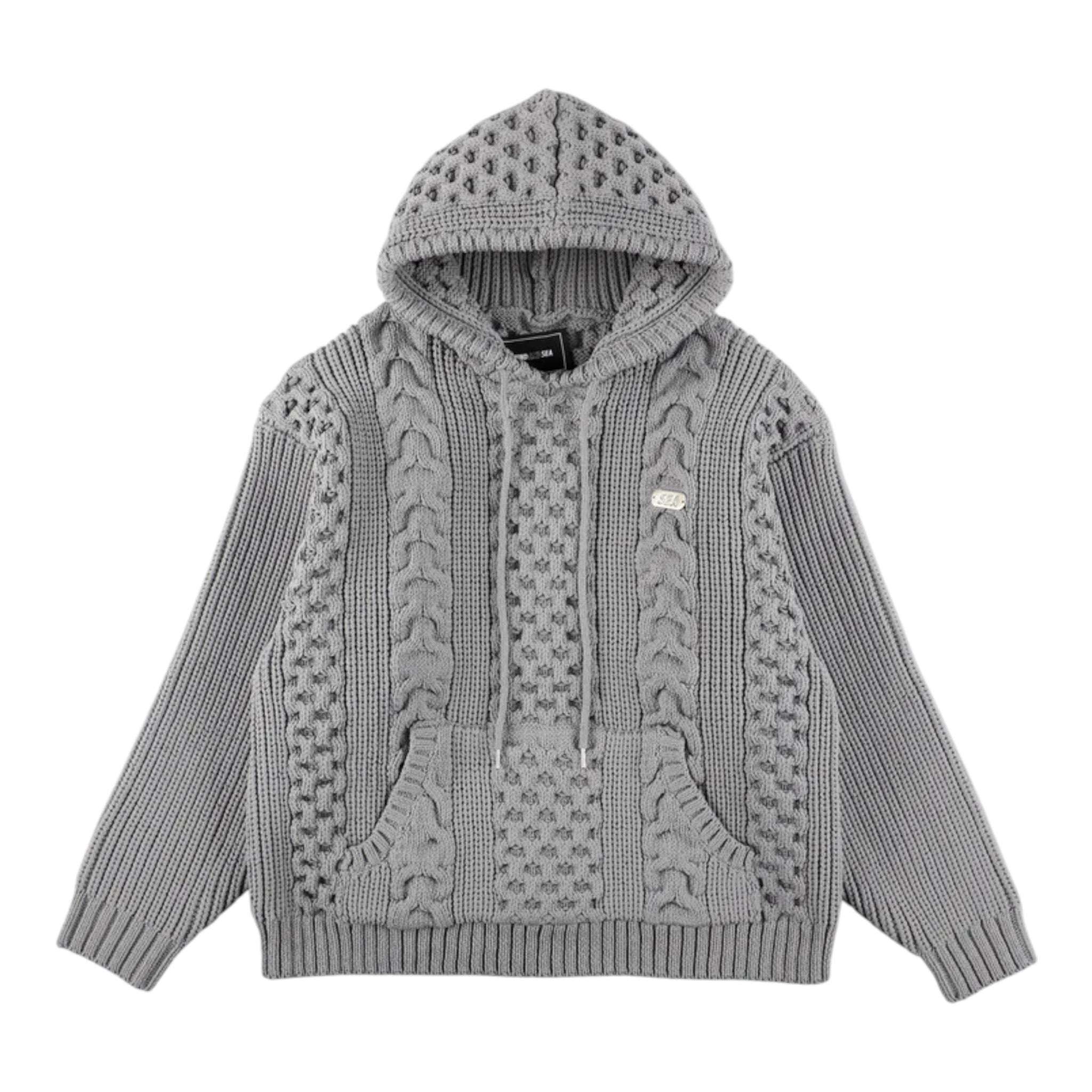 Wind And Sea Cable Knit Hooded Sweater