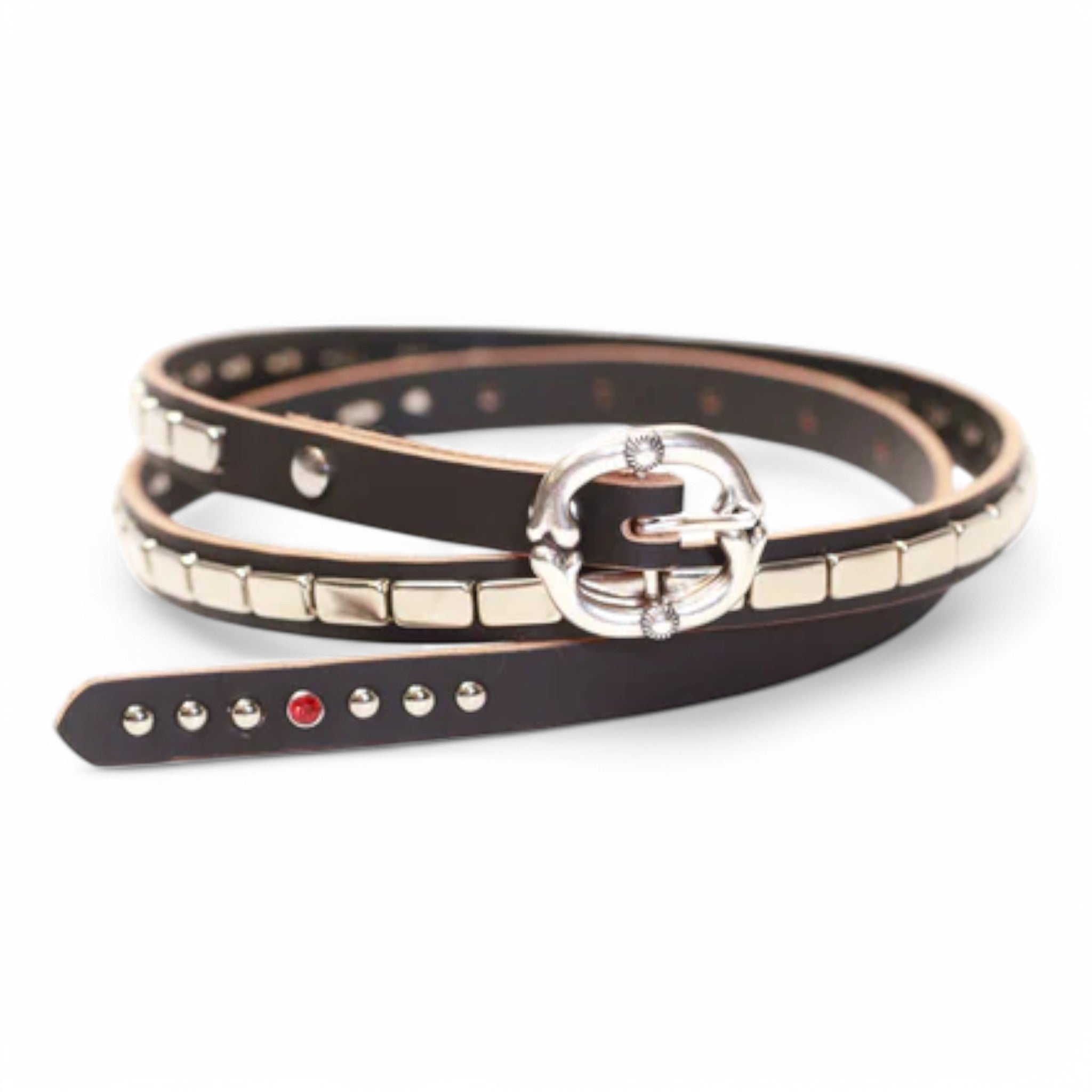 Sabotage Surplus Skinny Belt 1.6 Flat Studs