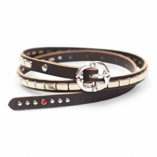 SABOTAGE SURPLUS SKINNY BELT 1.6 FLAT STUDS