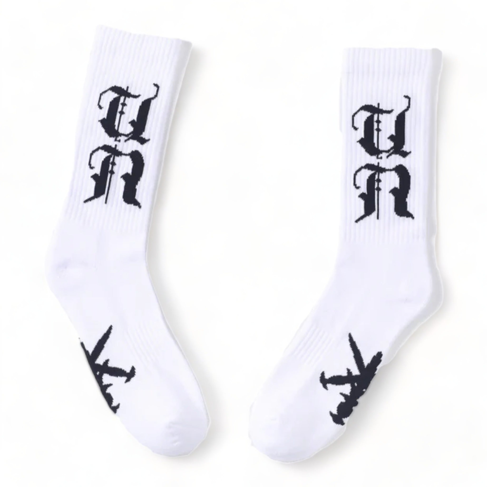 Unknown White Un Logo Socks