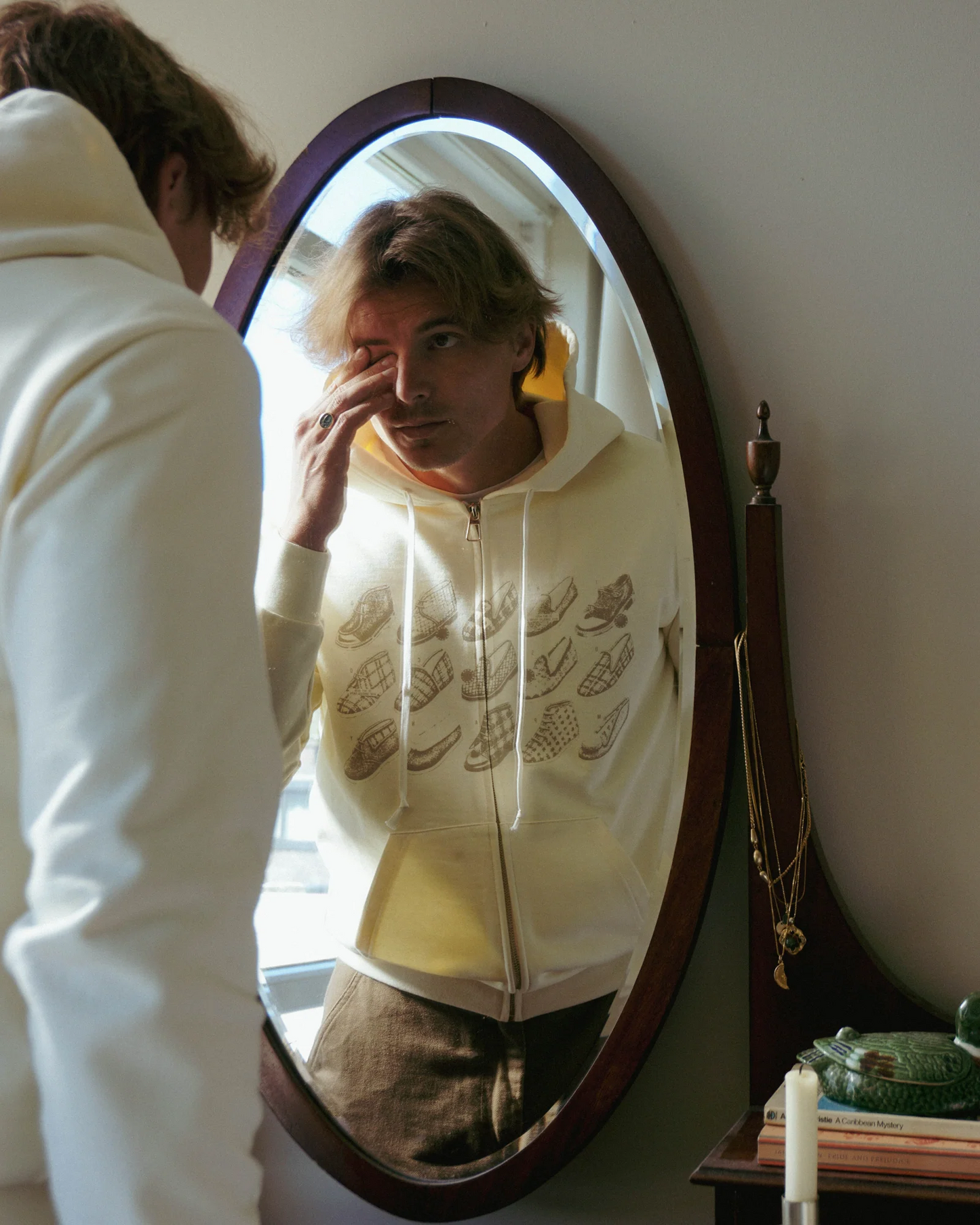 THE LOOSE COMPANY SLIPPER ZIP-UP HOODIE CREAM
