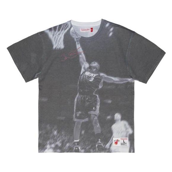 MITCHELL & NESS ABOVE THE RIM SUBLIMATED S/S TEE MIAMI HEAT DWYANE WADE - deviceone